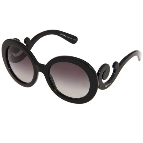 prada women's pr 27ns black minimal-baroque round sunglasses|Women's Designer Sunglasses & Eyewear .